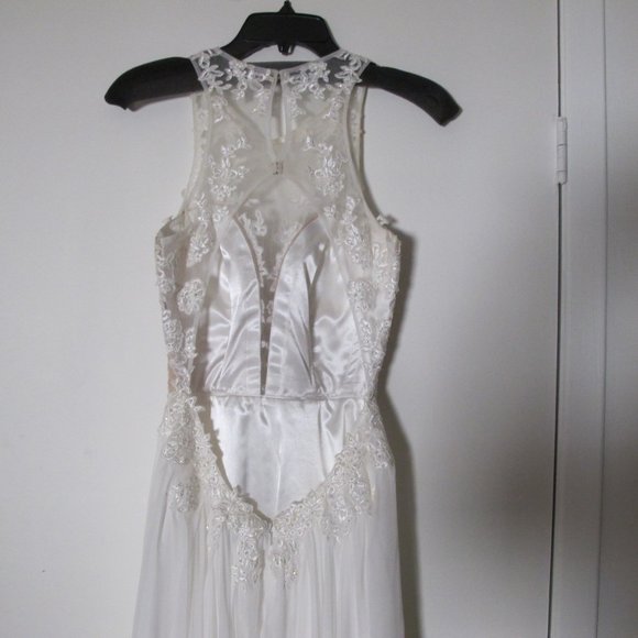 La Femme White Full Length Gown from Edith's Haute Couture - Picture 7 of 12